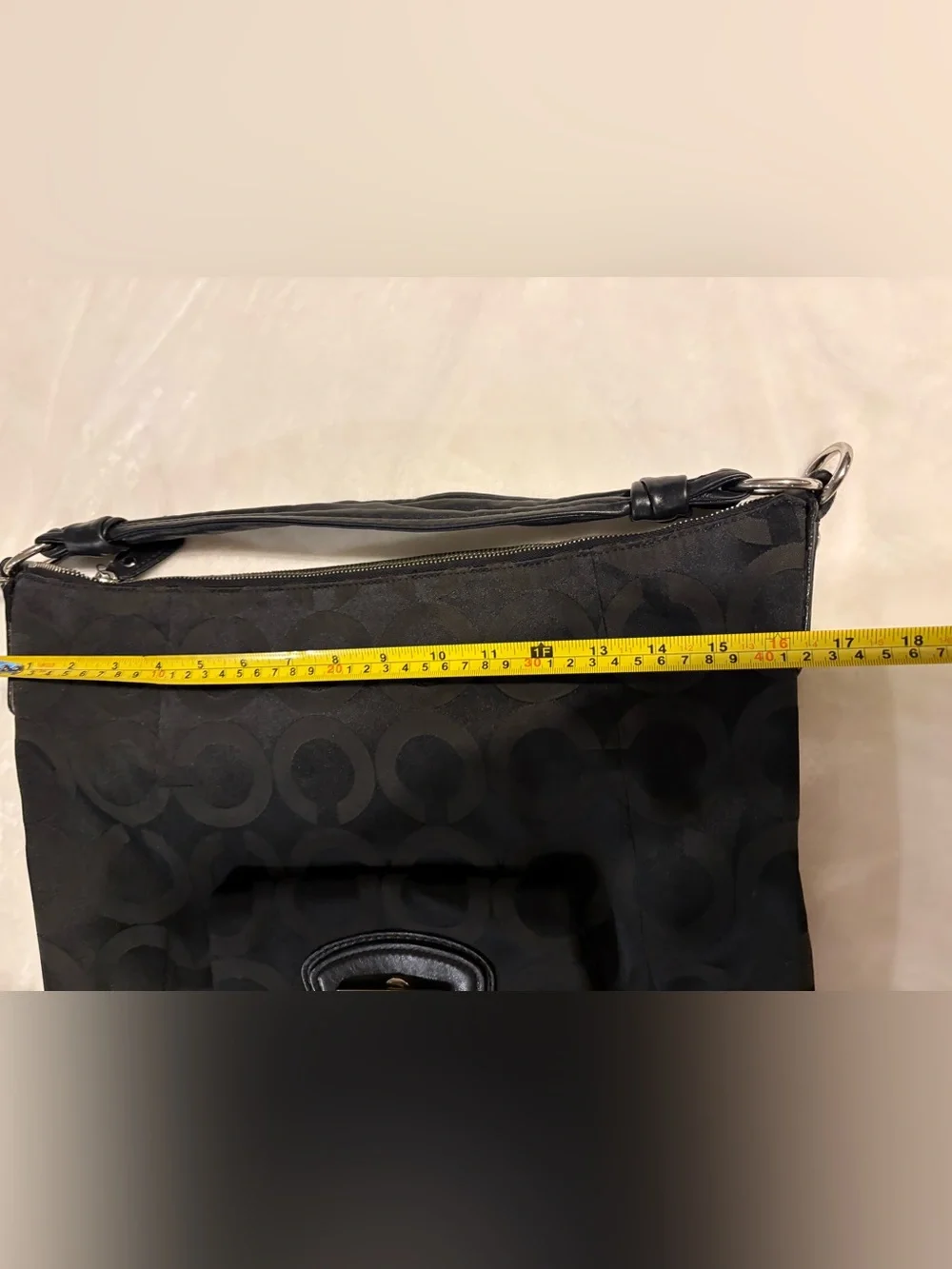 COACH Viral authentic Kristin Op Art hobo Bag Black Vintage Y2K Shoulder Purse